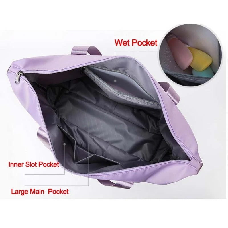 Sac de voyage pliable imperméable pour femme, sport, fitness, week-end, nuit