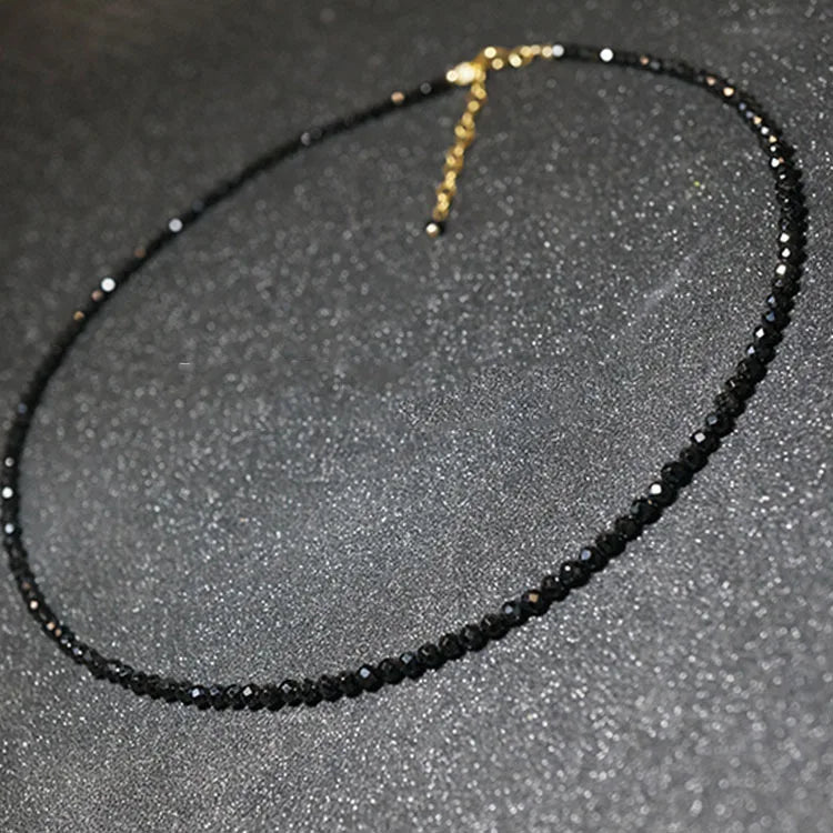 Women's black bead choker necklace, simple fashion jewelry for parties - Women's Glam Universe